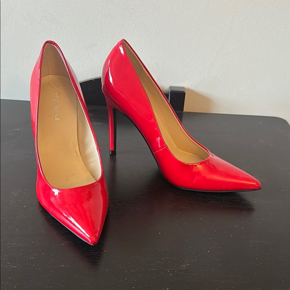 Nine West Red Patent Leather Stiletto Heels